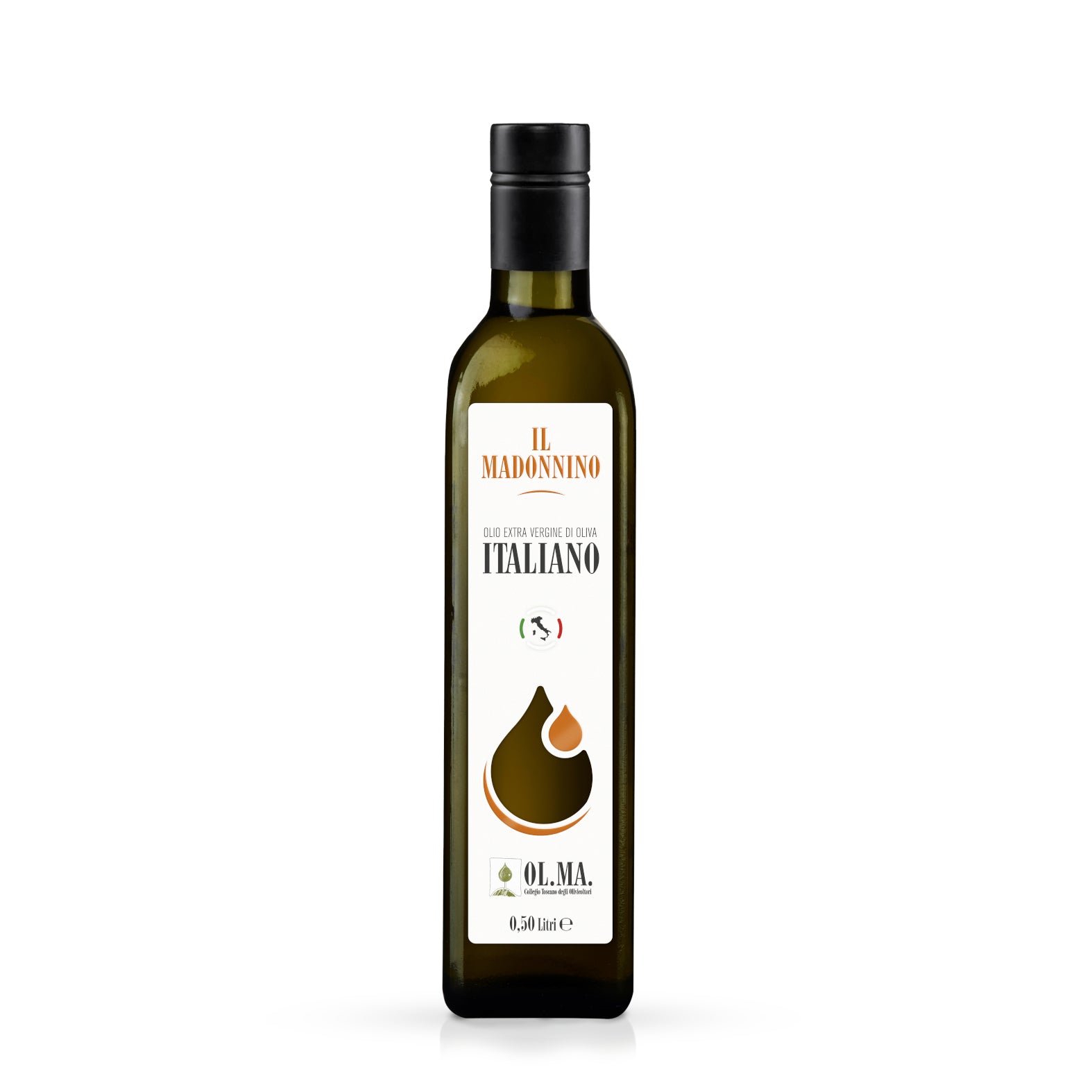 Bottiglia 0,50 Litri "Il Madonnino" - Olio Extravergine di Oliva - Tappo Antirabbocco (Conf. 6 Pz.)
