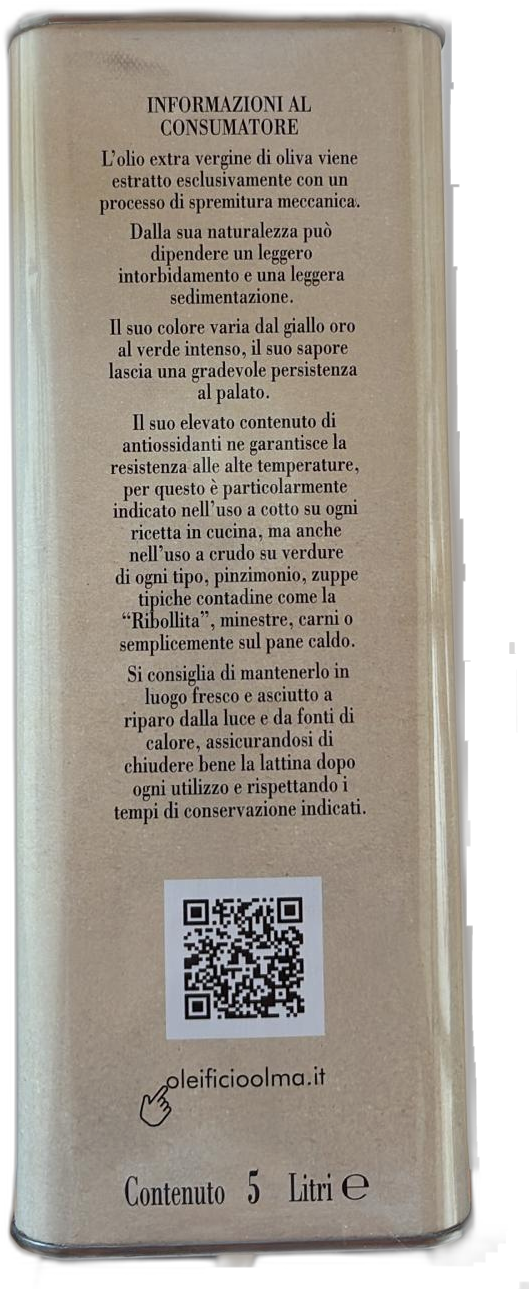 Tin 5 Litre "Dotto" - Organix Extra Virgin Olive Oil (Pack of 2)