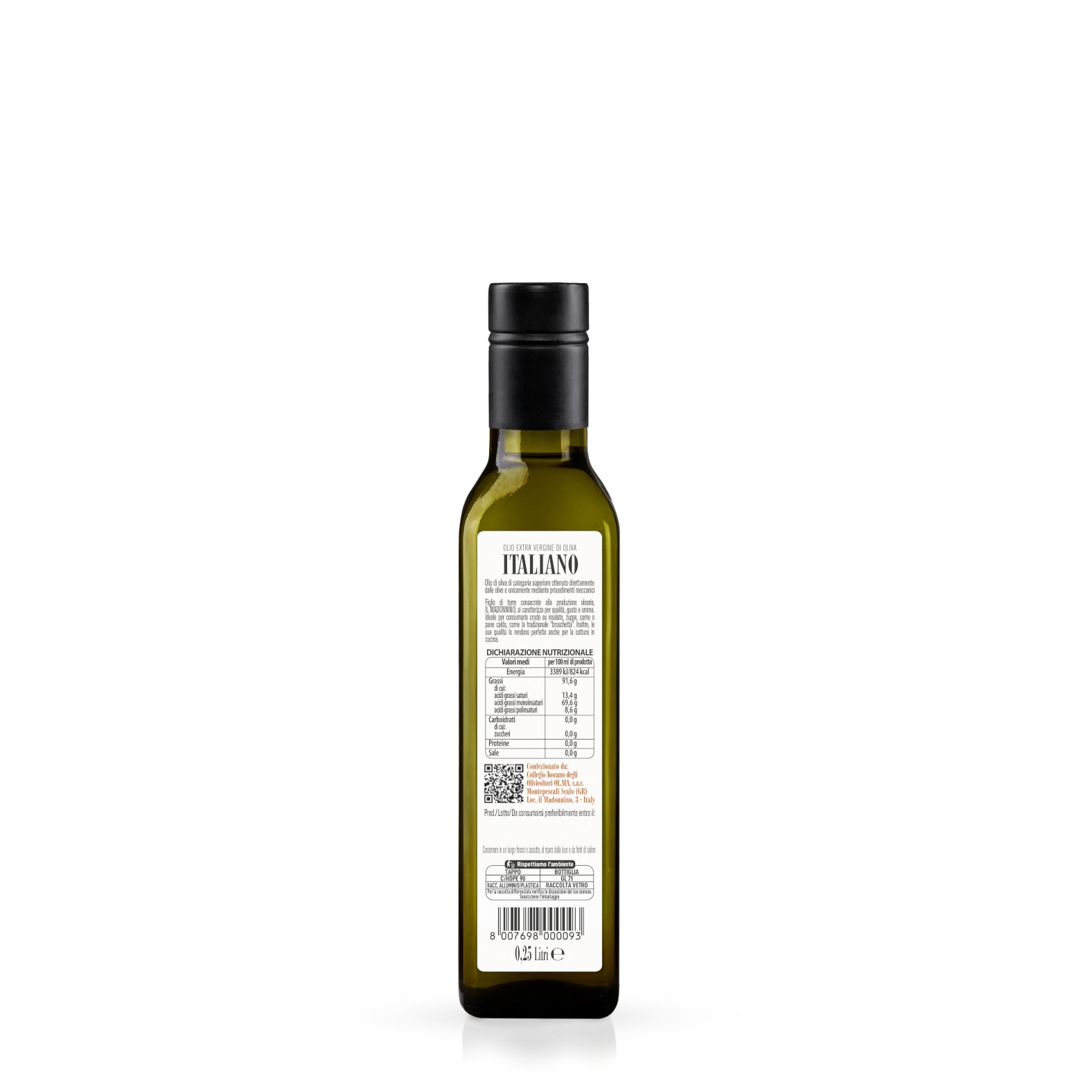 Bottle 0,25 Litre "Madonnino" - Extra Virgin Olive Oil (Pack of 12)