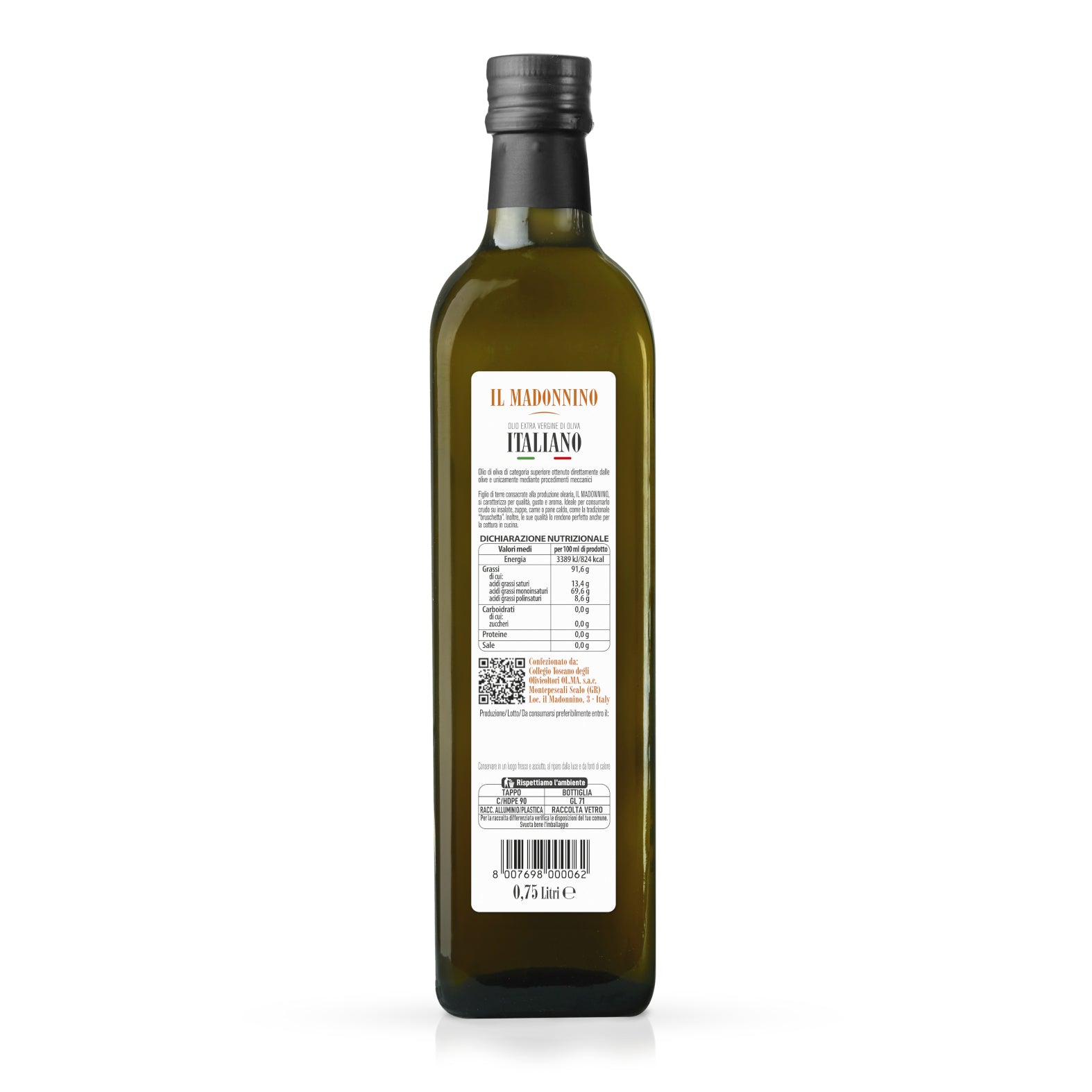 Bottle 0,75 Litre "Madonnino" - Extra Virgin Olive Oil (Pack of 6)