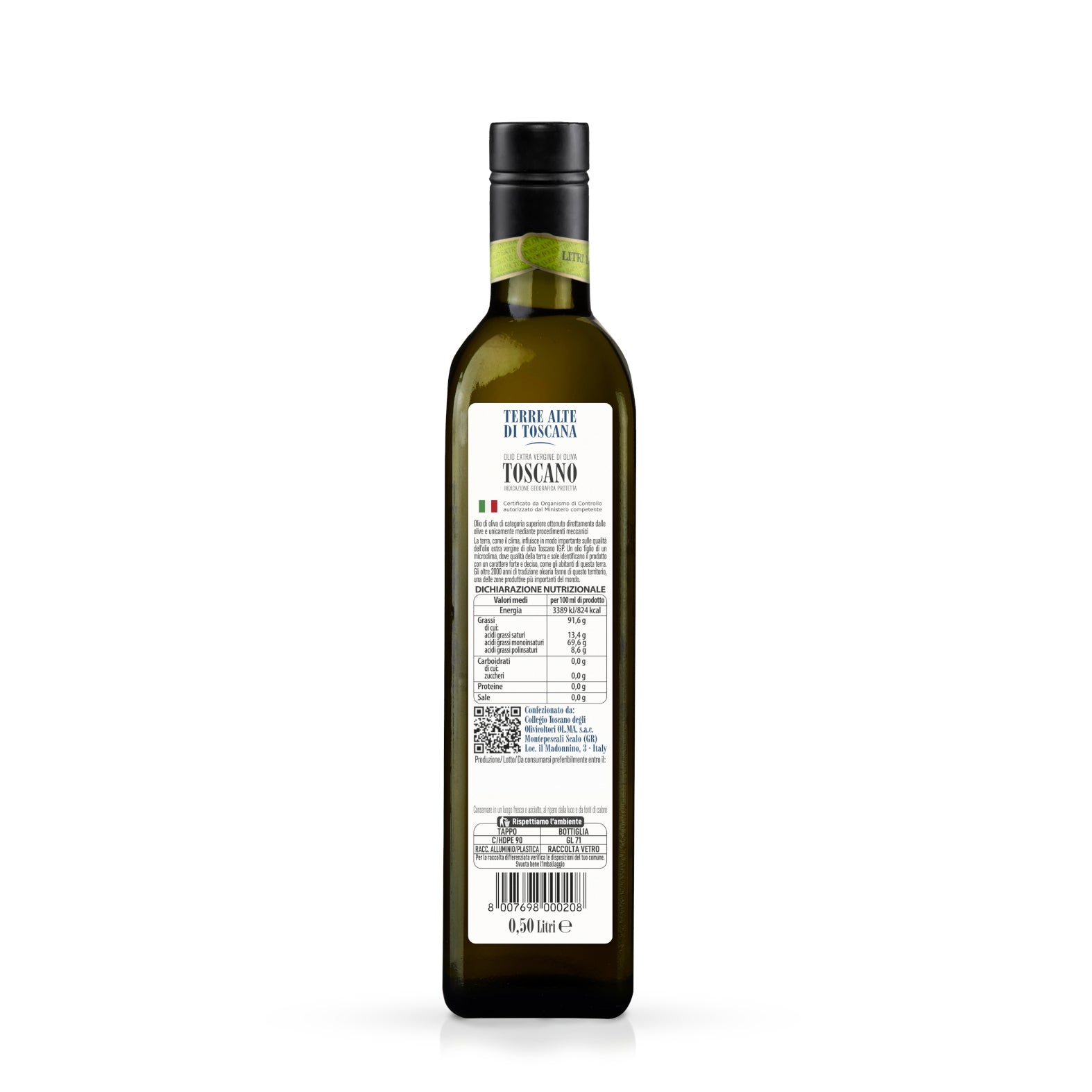 BOX - 6 bottles x 0,50 Litre - Extra Virgin Olive Oil, Tuscan P.G.I. and Organic